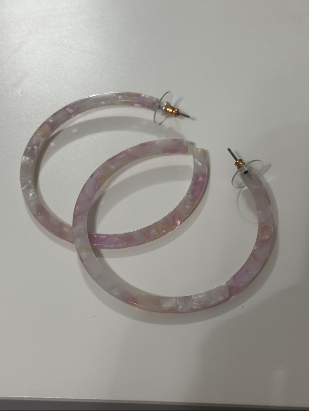 Women’s pink Marble Hoop Earrings